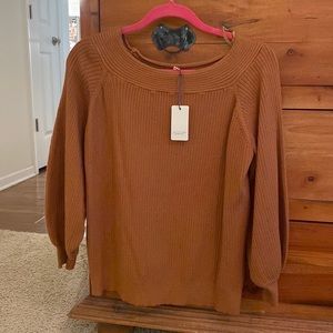 Burnt Orange Off the Shoulder Sweater